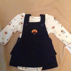 Newborn little girls Thanksgiving outfit